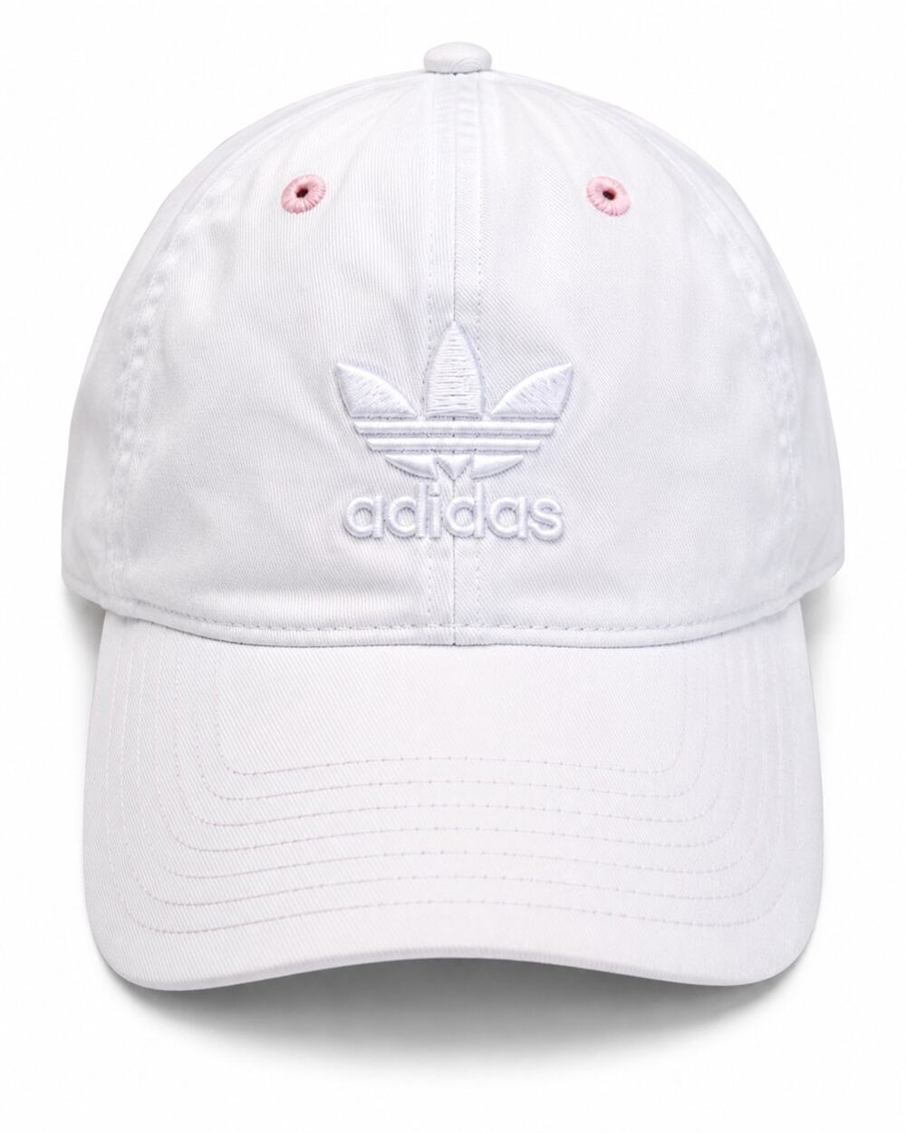 Adidas Originals Trefoil Relaxed Strapback Hat White Cotton Streetwear